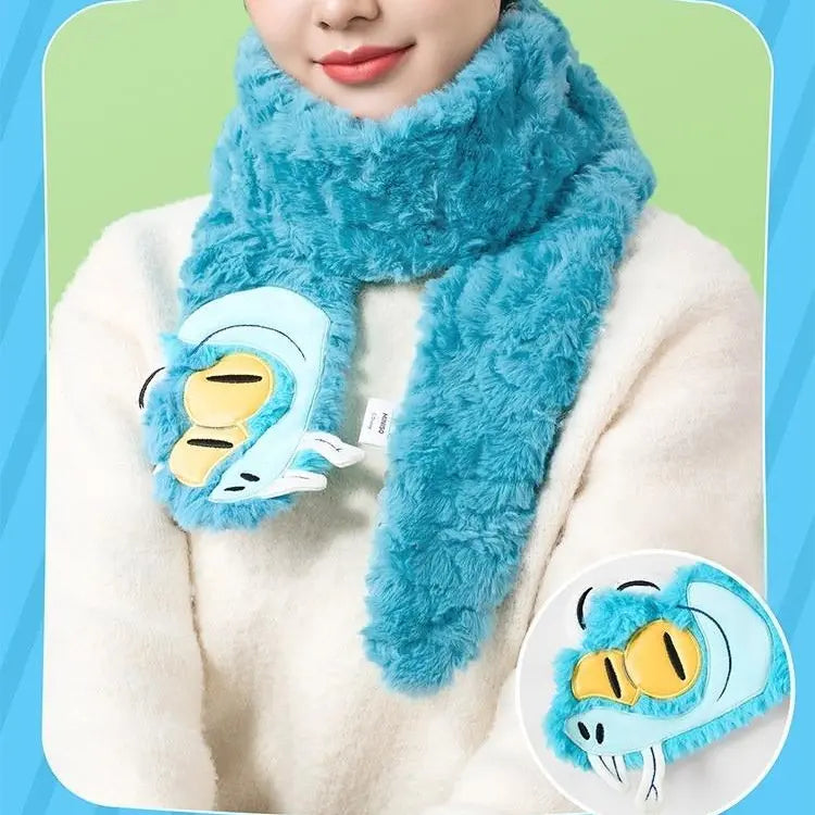 Disney Zootopia Gary Character Print Scarf - Cute Character Art Stuffed Toy Accessory, Skin-Friendly Warmth, Fan Style, Daily Wear for 12+ Years, Cartoon IP Peripheral for Kids