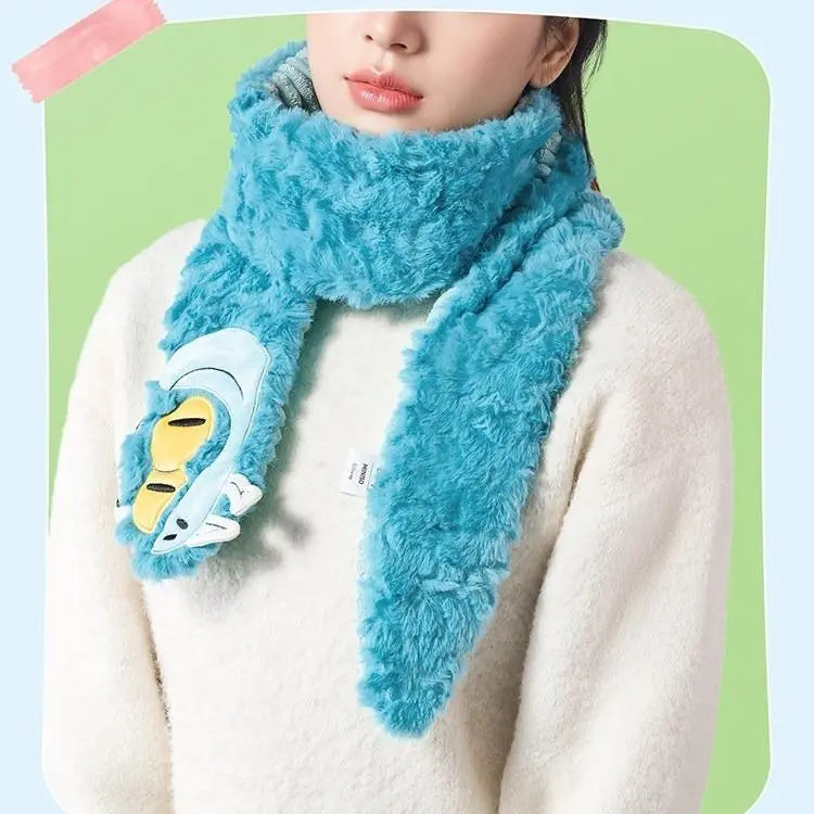 Disney Zootopia Gary Character Print Scarf - Cute Character Art Stuffed Toy Accessory, Skin-Friendly Warmth, Fan Style, Daily Wear for 12+ Years, Cartoon IP Peripheral for Kids