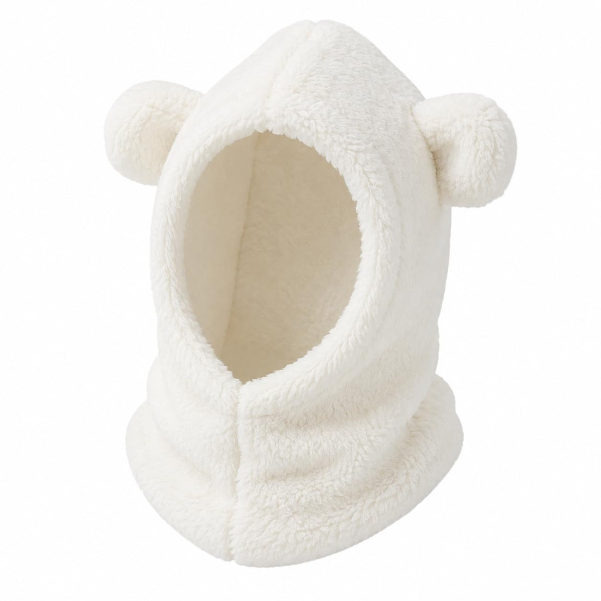 2 in 1 Kids Bear Hat Scarf Toddler Balaclava Winter Warm Beanies Cap Thick Fleece Skull Caps for Boys Girls