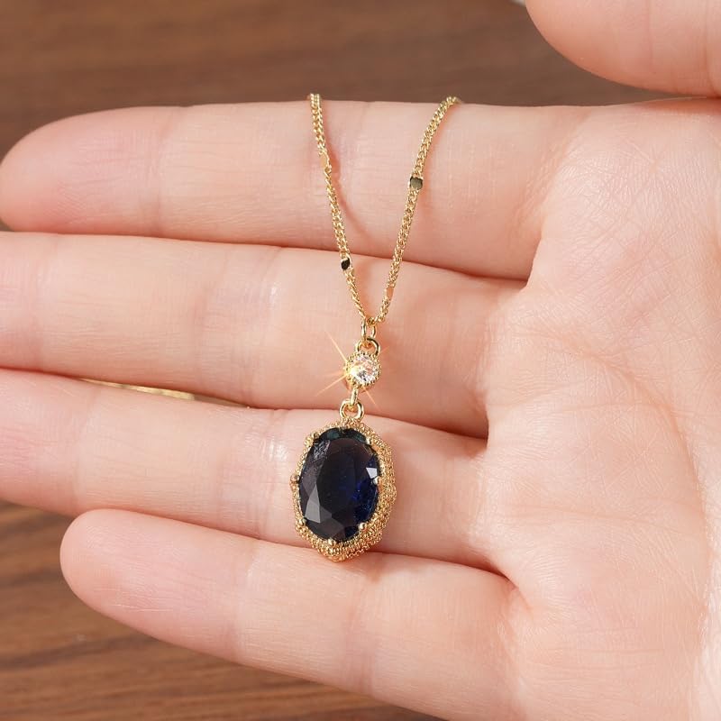 Exquisite Oval CZ Pendant Necklace for Women Charms Jewelry