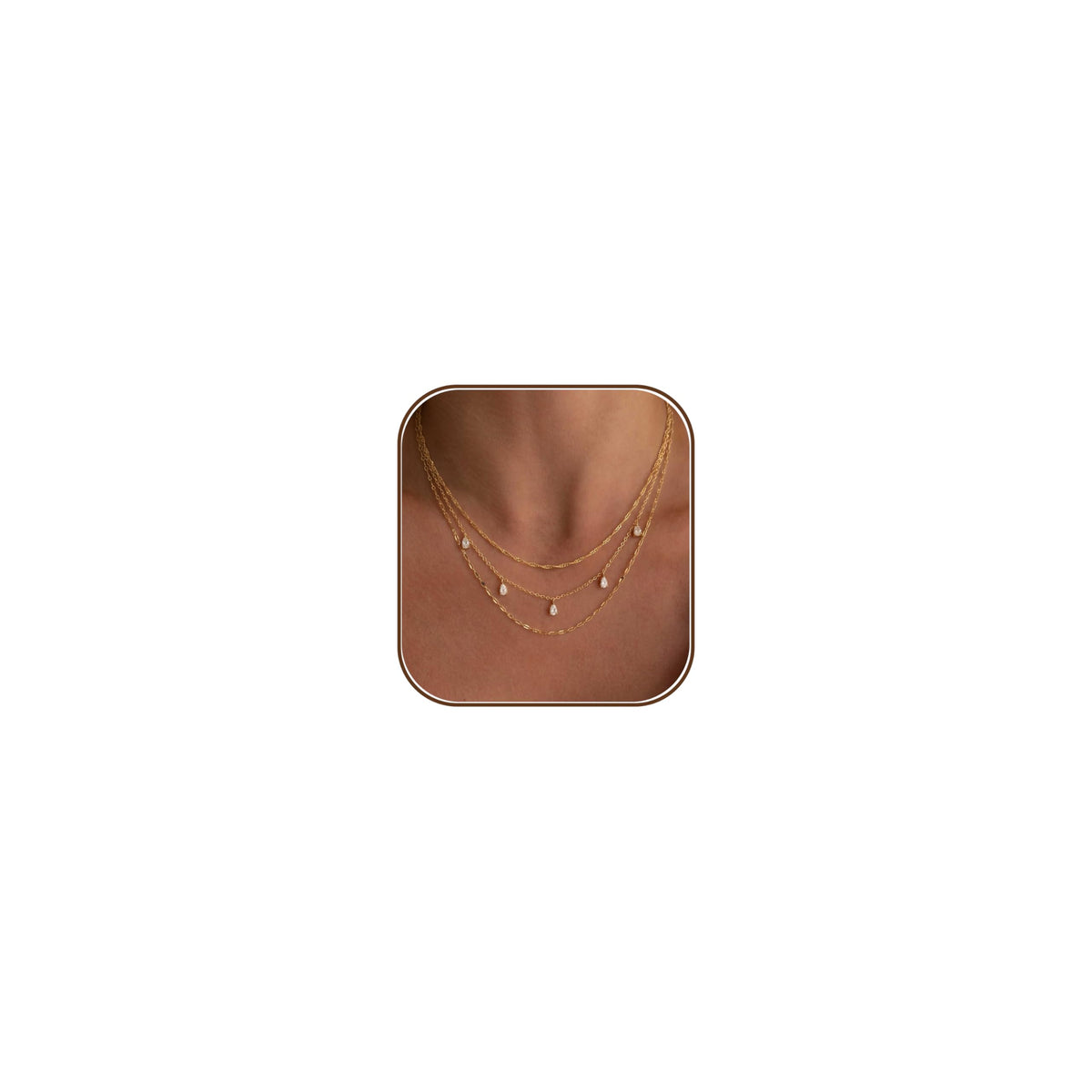 Layered Necklaces for Women Trendy,Gold Necklace Stack 14K Gold Plated Layering Pendant Necklace Set Statement Necklaces for Women Waterproof Gold Jewelry