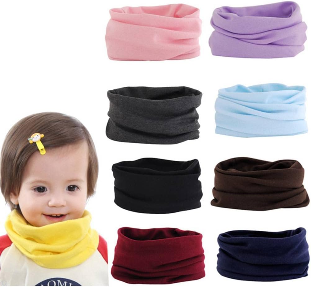 Baby Boys Girls Scarf Solid Color Neck Warmer Autumn Winter Warm Neckerchief for Toddler Kids