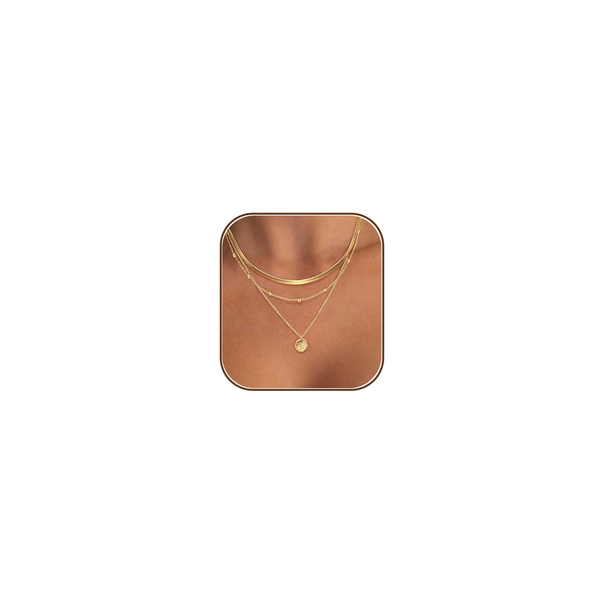 Layered Necklaces for Women Trendy,Gold Necklace Stack 14K Gold Plated Layering Pendant Necklace Set Statement Necklaces for Women Waterproof Gold Jewelry