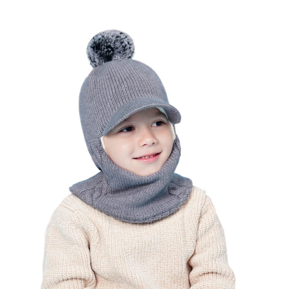 Baby Winter Hat Scarf Set, Unisex Infant Toddler Kids Hat Scarf
