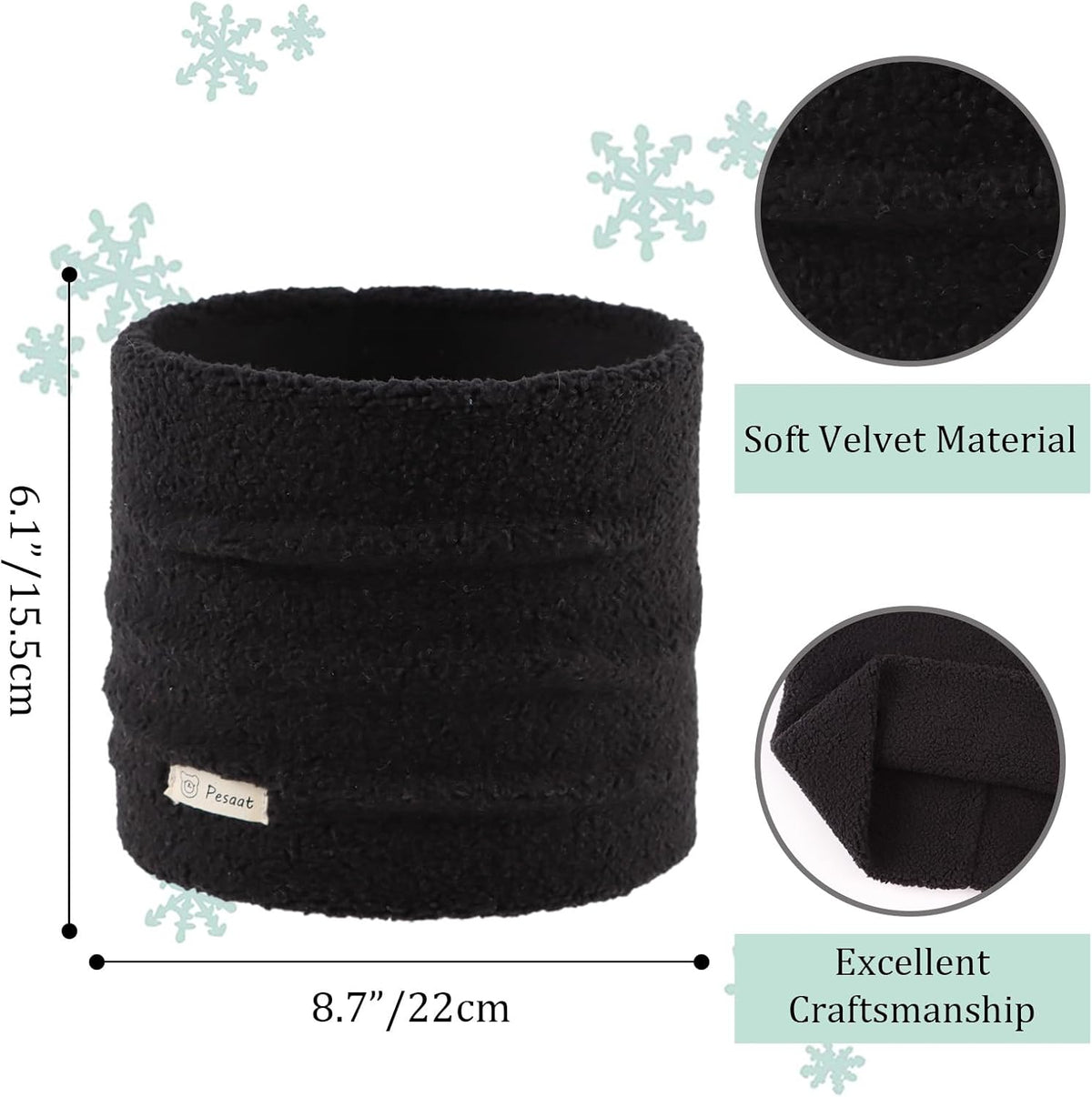 Zsedrut Fleece Warm Kids Scarf Thick Velvet Boys Girls Round Scarves Winter