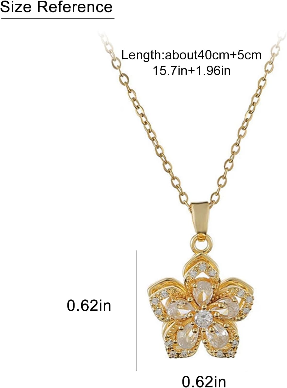 14K Gold Plated Pendant Necklace for Women - Dainty Adjustable Chain, Trendy Jewelry Gift for Family and Friends