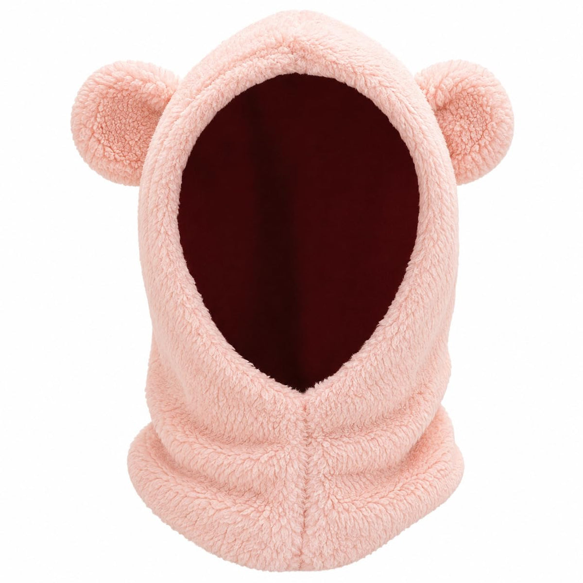 2 in 1 Kids Bear Hat Scarf Toddler Balaclava Winter Warm Beanies Cap Thick Fleece Skull Caps for Boys Girls