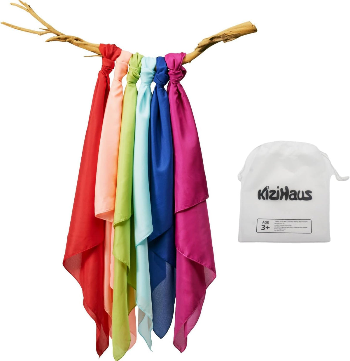Play Scarves Set of 6 with a Storage Bag for Kids