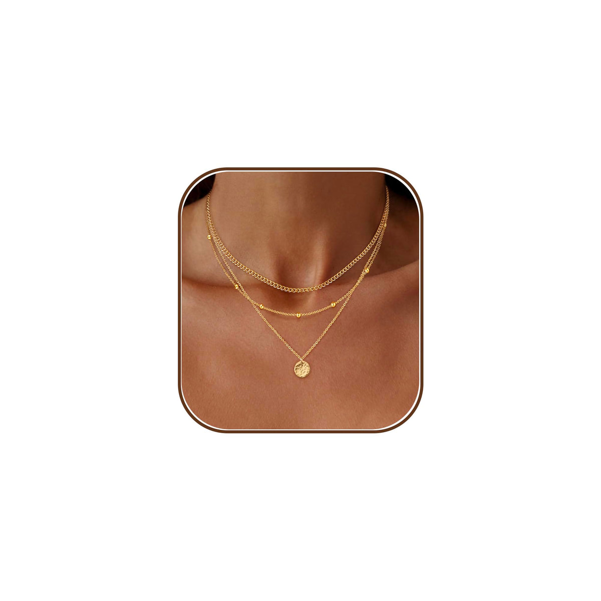 Layered Necklaces for Women Trendy,Gold Necklace Stack 14K Gold Plated Layering Pendant Necklace Set Statement Necklaces for Women Waterproof Gold Jewelry