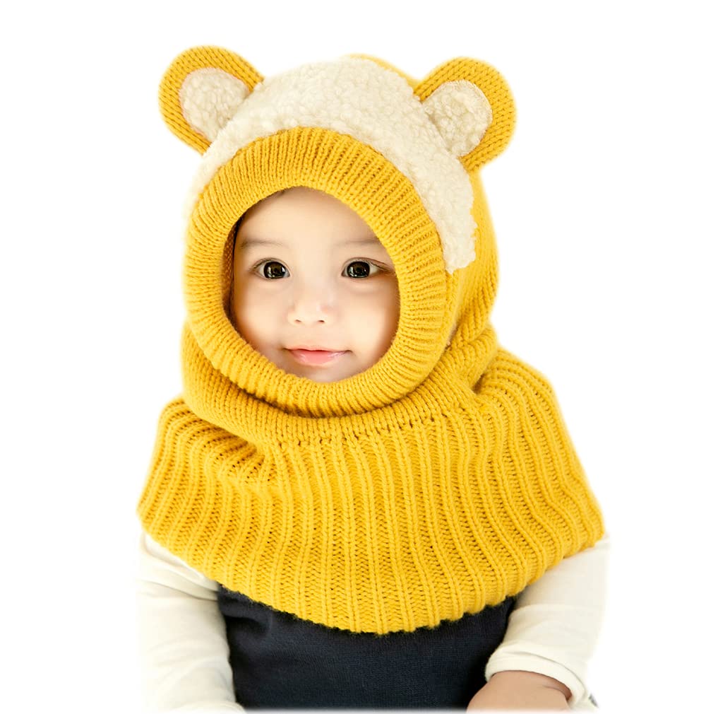 Baby Winter Hat Scarf Set, Unisex Infant Toddler Kids Hat Scarf