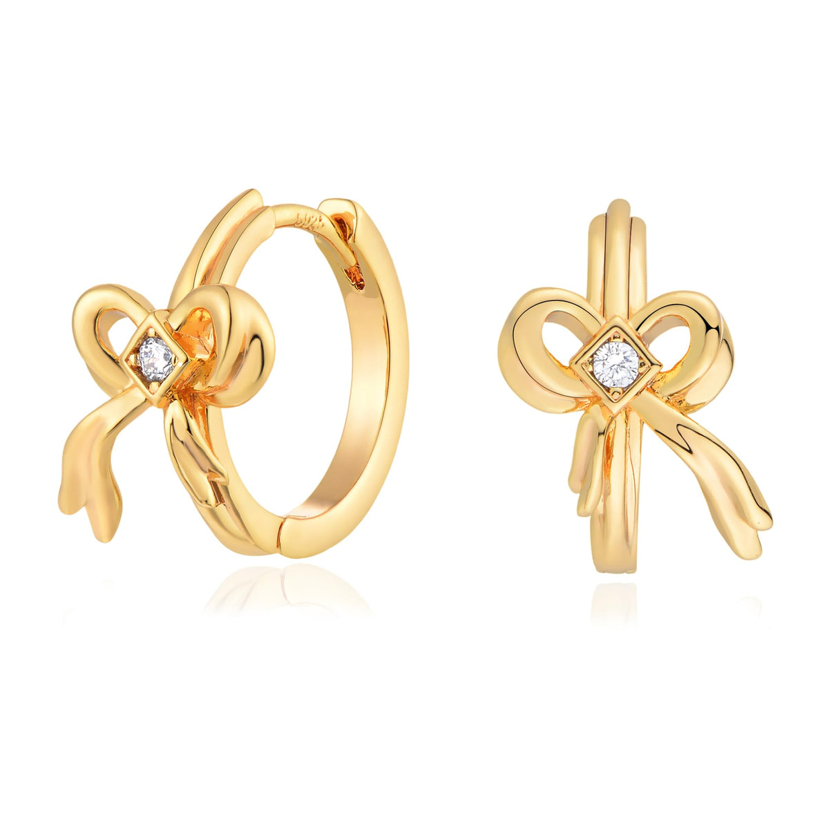 VACRONA Cubic Zirconia Huggie Earrings 14k Gold Plated Tiny Earrings Small Huggie Hoop Earrings Simple Lightweight Hoops Gift for Women