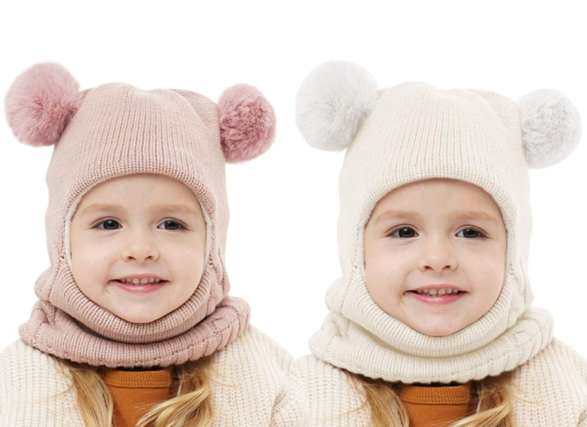 Baby Winter Hat Scarf Set, Unisex Infant Toddler Kids Hat Scarf