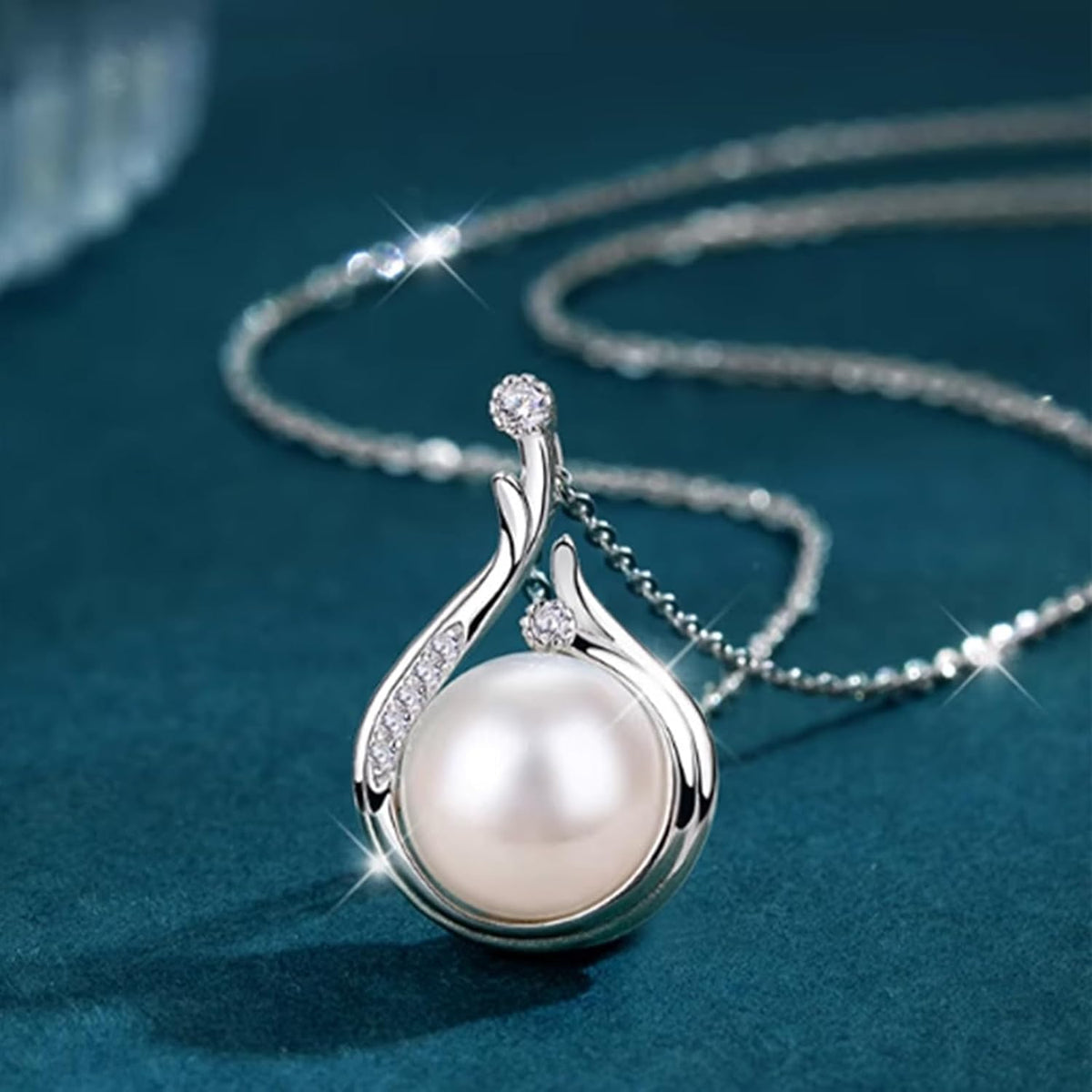 14k Gold Plated Necklace for Women - Dainty Tiny Pearl Pendant Choker Necklaces, Delicate Chain Trendy Jewelry Gift