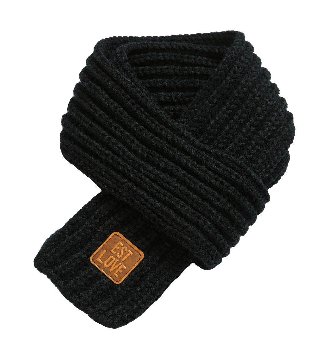 Kids Winter Knitted Warm Scarf Boys Girls Toddlers Solid Color Soft Scarfs Neck Warmer