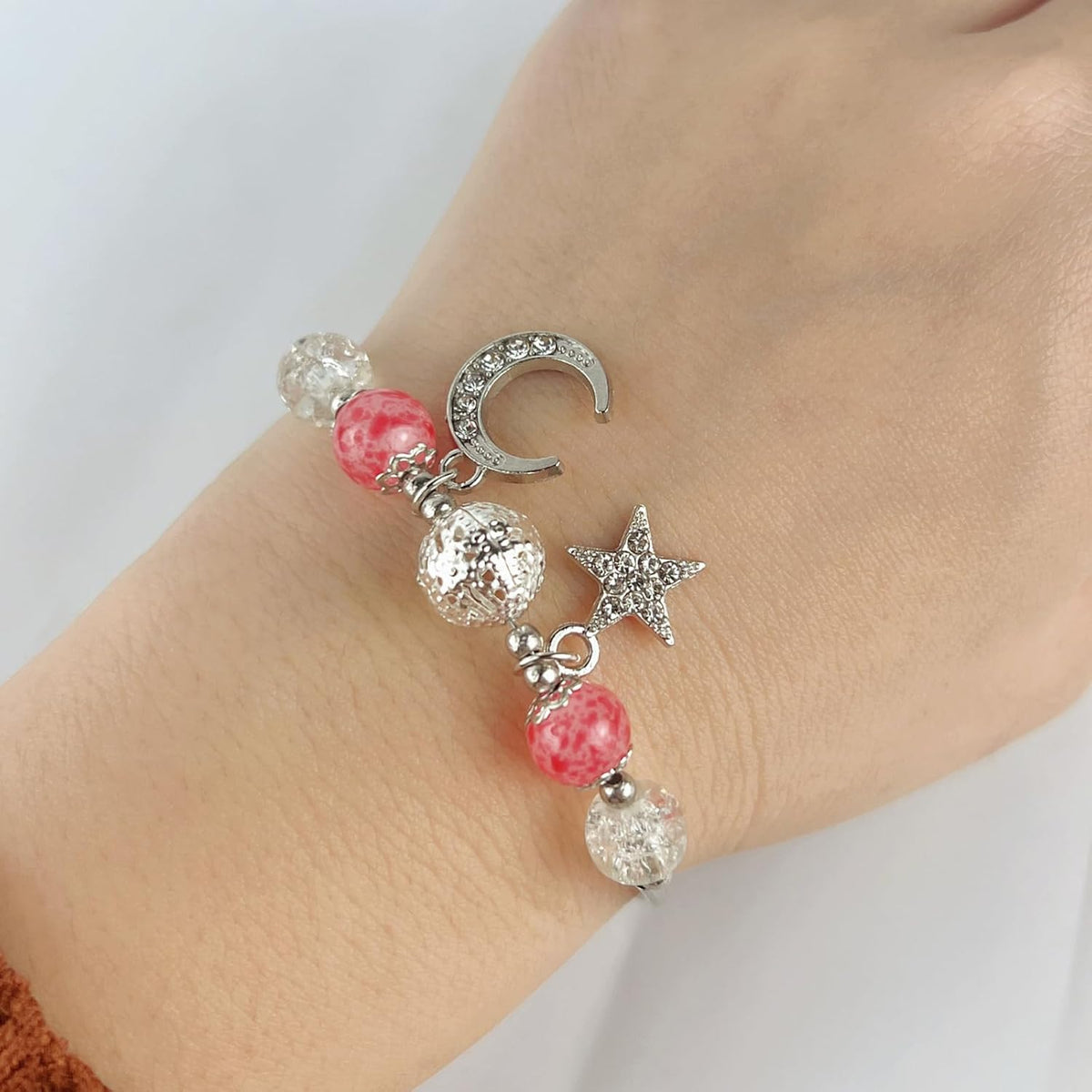 Lucky Bracelet for Women & Men, Cute Retro Synthetic Agate Beaded Jewelry, A Thoughtful Gift for Loved Ones