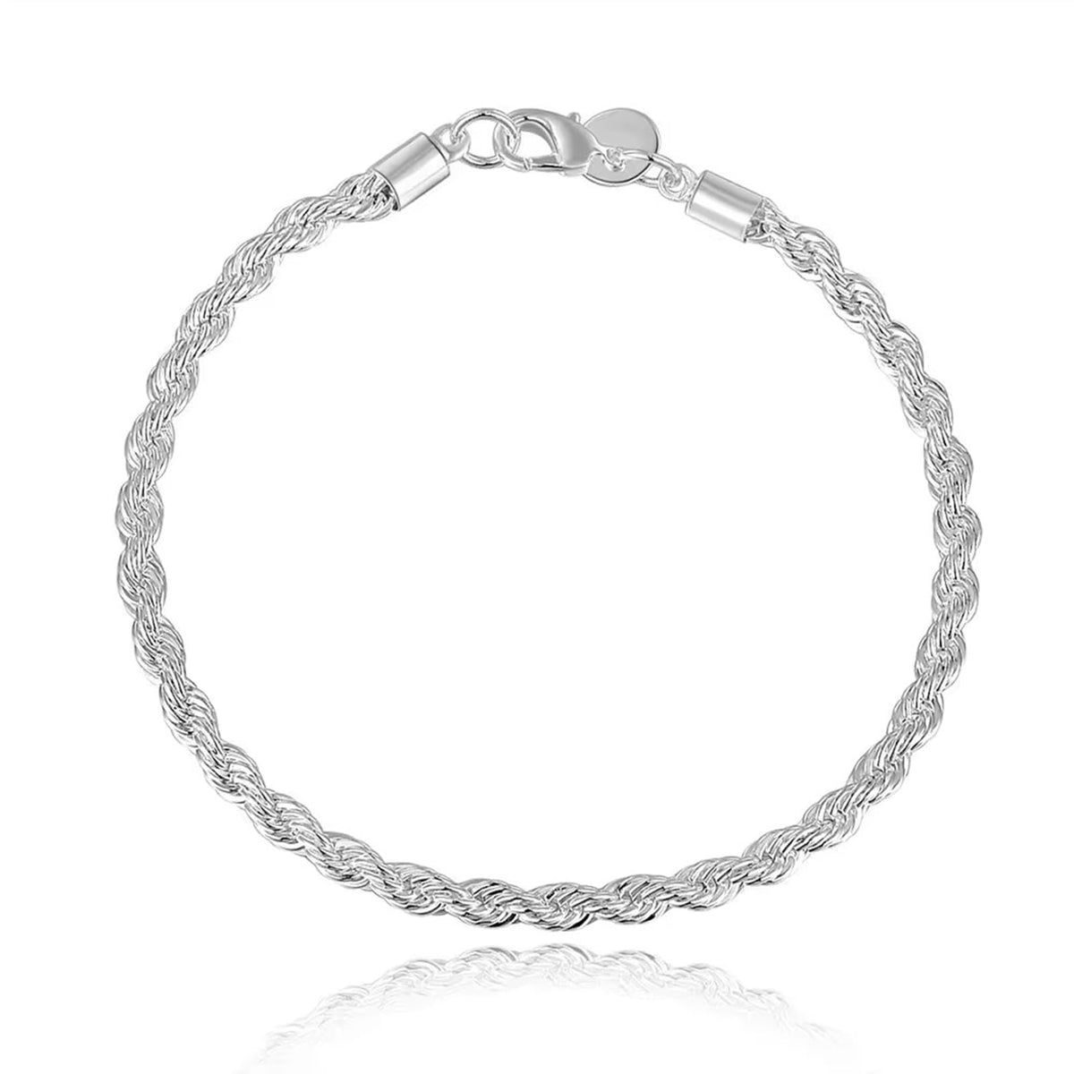 Women Jewelry 925 Silver Sterling Silver Bracelet Fashion Cuff Bangle Chain Bracelets Practical Processed