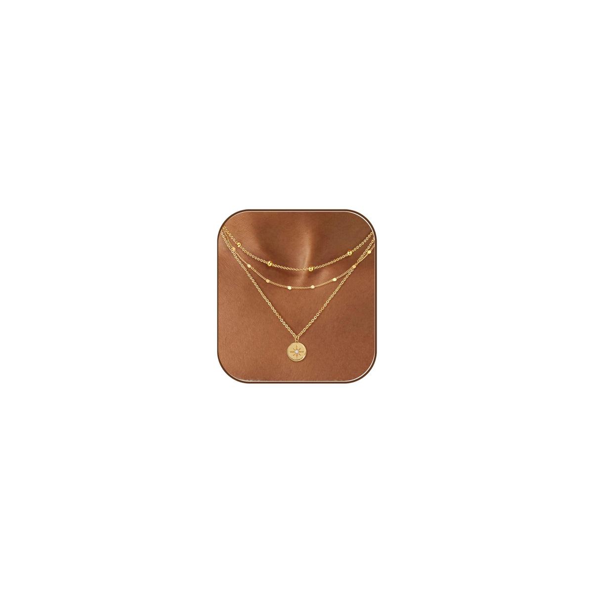 Layered Necklaces for Women Trendy,Gold Necklace Stack 14K Gold Plated Layering Pendant Necklace Set Statement Necklaces for Women Waterproof Gold Jewelry