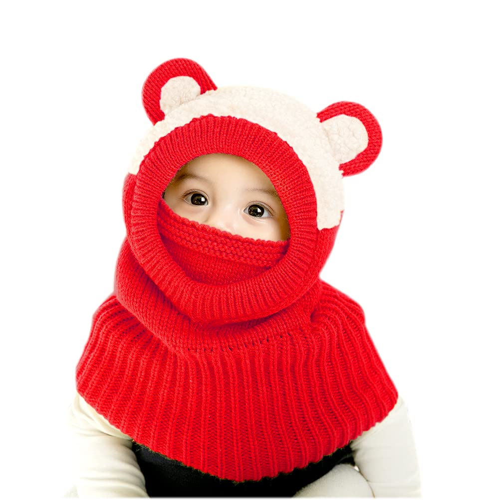 Baby Winter Hat Scarf Set, Unisex Infant Toddler Kids Hat Scarf