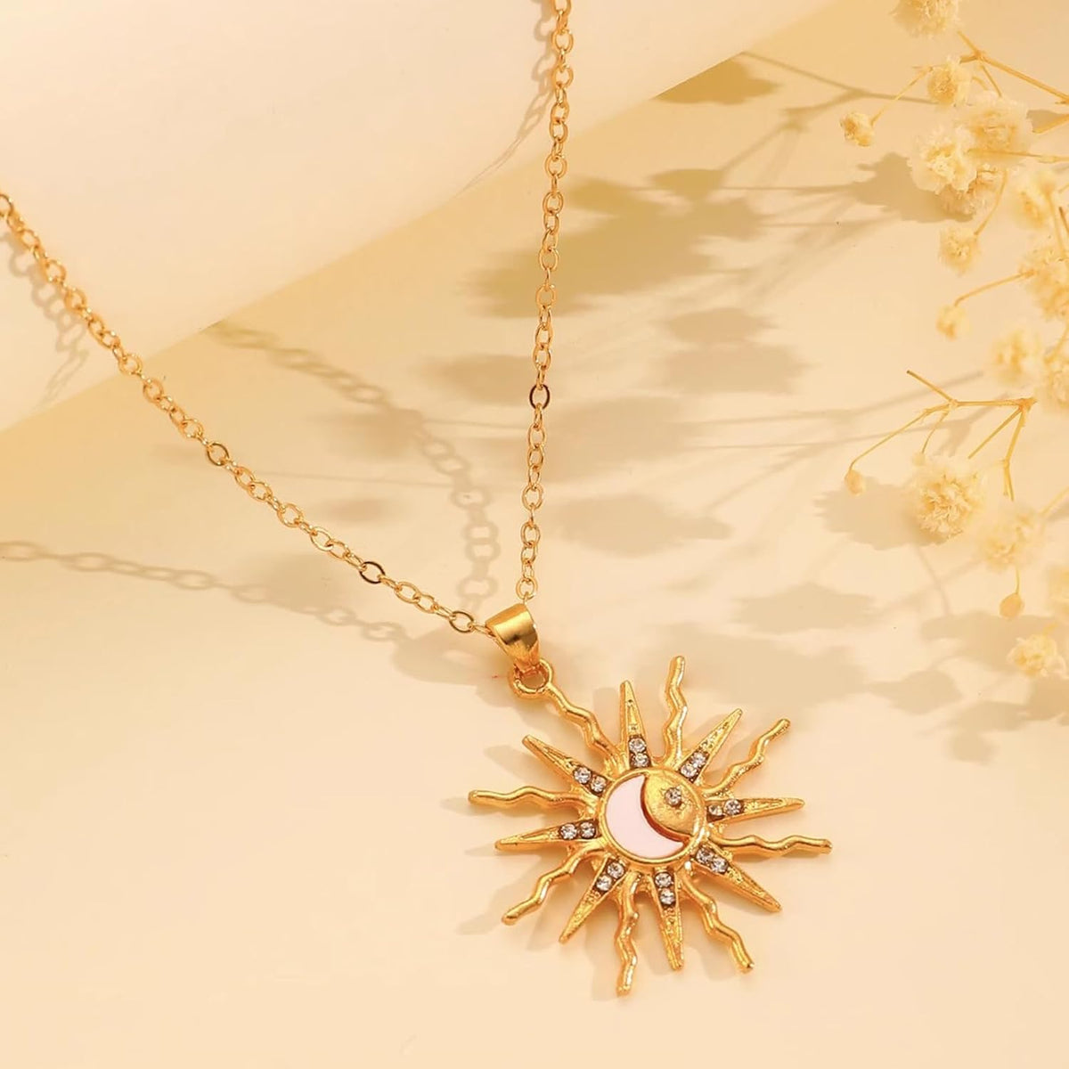 14K Gold Plated Pendant Necklace for Women - Dainty Tiny Pendant Choker, Delicate Gold Chain Necklace, Trendy Jewelry Gift