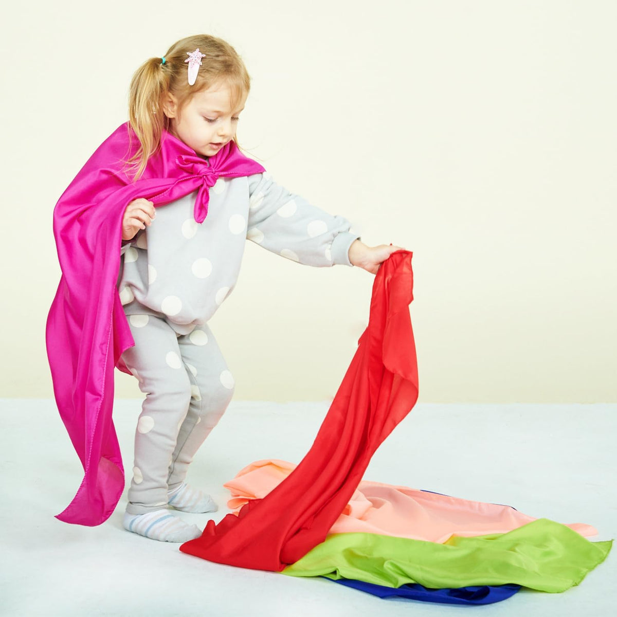 Play Scarves Set of 6 with a Storage Bag for Kids