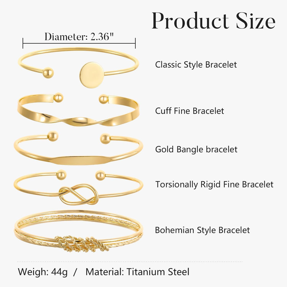 Gold Bracelets Set for Women, Stackable Boho Multi-layered Bracelets, Gold Bangle Bracelet, Multi Layer Stackable Cuff Bracelet Set, Trendy Elegance Charms Non Tarnish Minimalist Textured Boho Jewelry