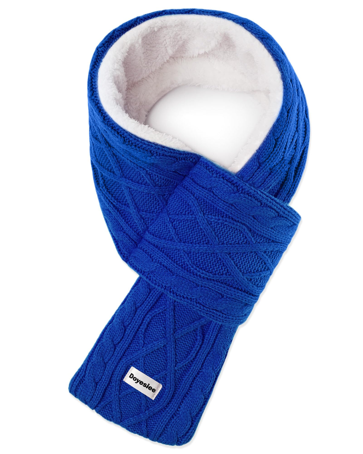 Kids Scarf for Girls Boys, Winter Long Fleece Plush Scarves Knitted Cross Tie Neck Warmer for Cold Weather