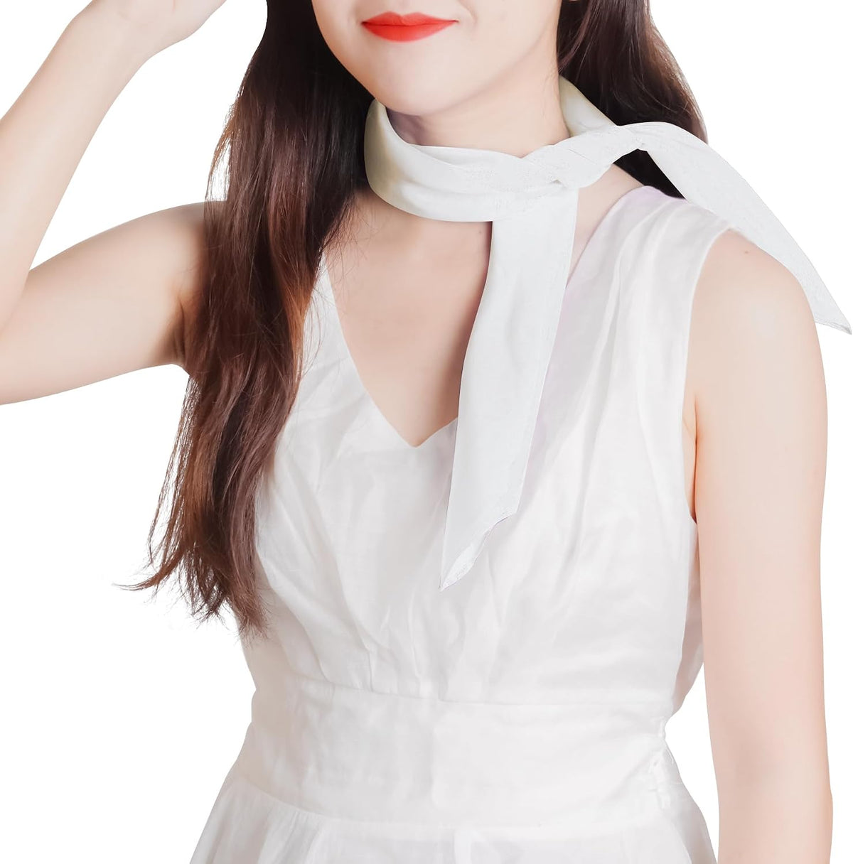 Pistha Chiffon Scarf Square Satin Neck Scarf Handkerchief 23.6 inch