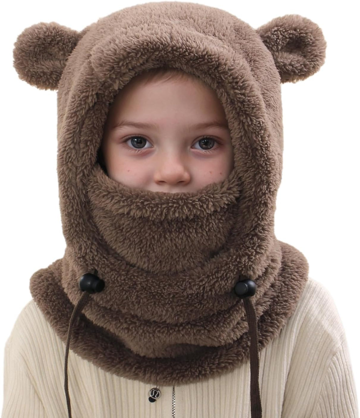 Kids Winter Fleece Hats Children's Balaclava Ski Mask Windproof Warm Adjustable with Fleece Lining Hat for Boys Girls