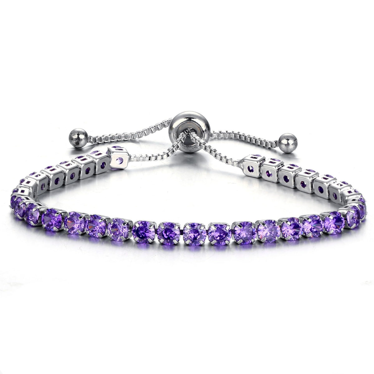 Bracelet for Women Sliver Gold Plated Tennis Bracelet Cubic Zirconia Adjustable Slider Clasp Jewelry Charm Accessories Gift