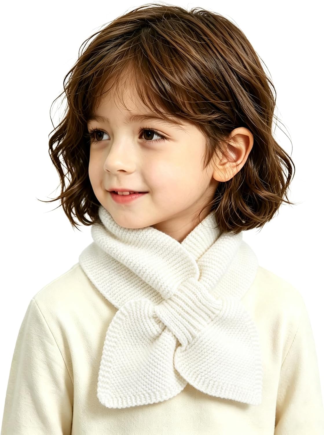 FSTEOE Knit Kids Winter Scarf Toddler Neck Warmer Boys Girls Cross Tie