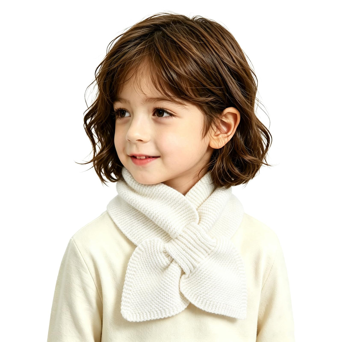 FSTEOE Knit Kids Winter Scarf Toddler Neck Warmer Boys Girls Cross Tie