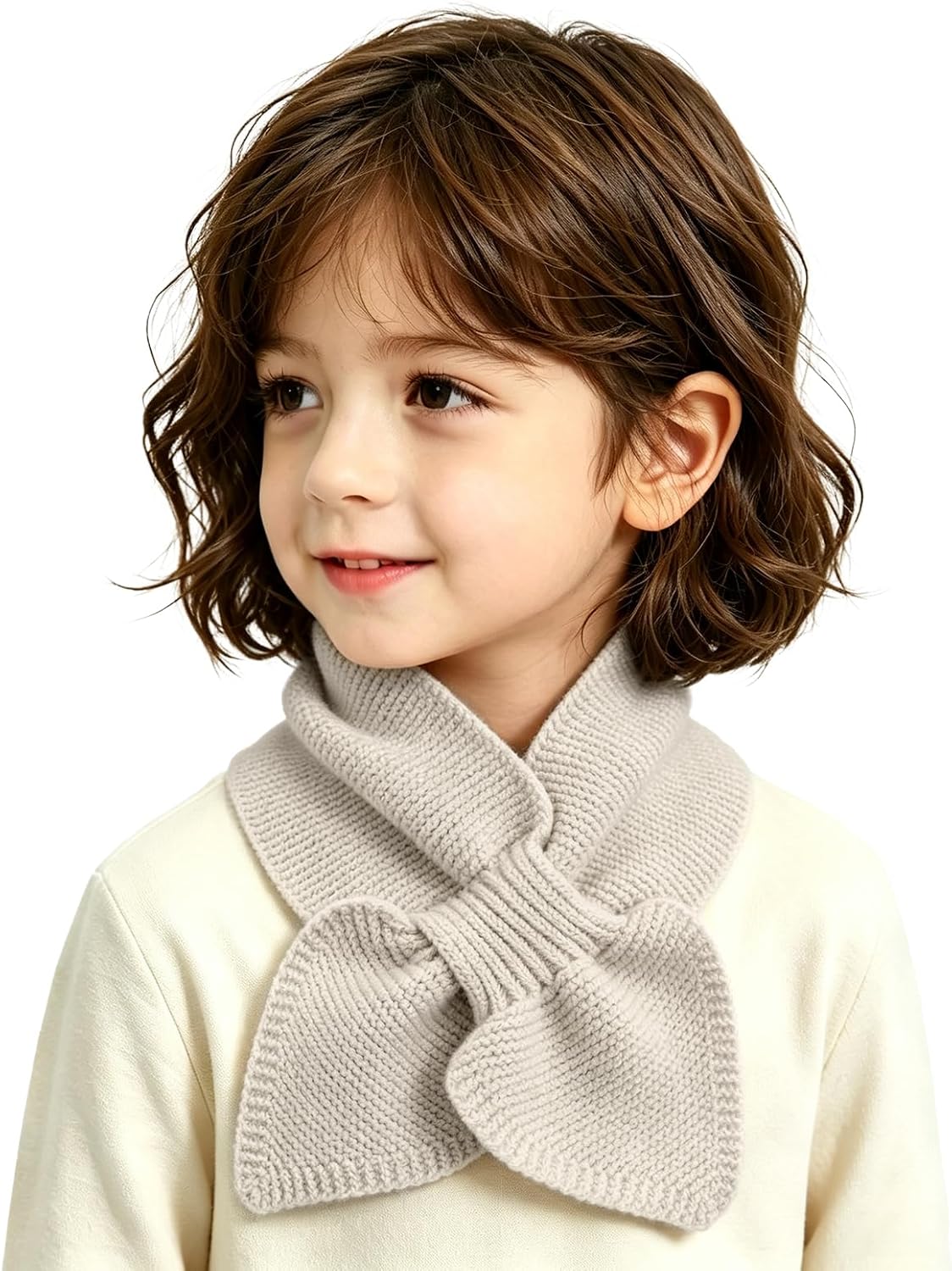FSTEOE Knit Kids Winter Scarf Toddler Neck Warmer Boys Girls Cross Tie