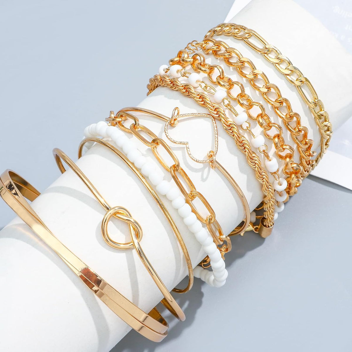 NEWITIN 49 Pcs Gold Jewelry Set for Women Hypoallergenic Bohemian Jewelry