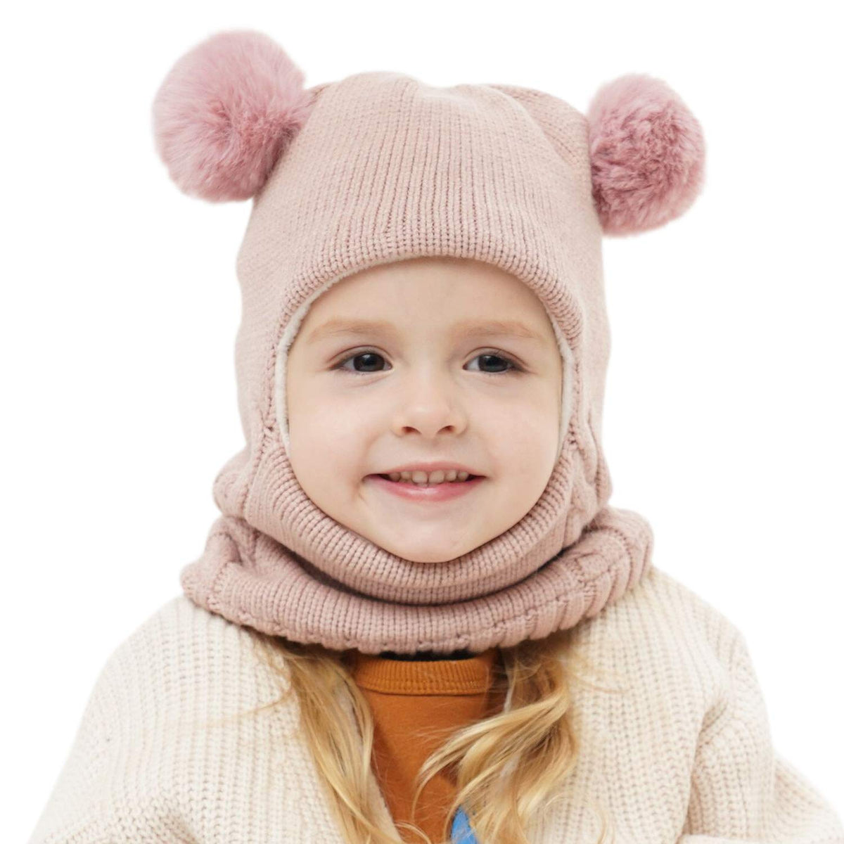Baby Winter Hat Scarf Set, Unisex Infant Toddler Kids Hat Scarf