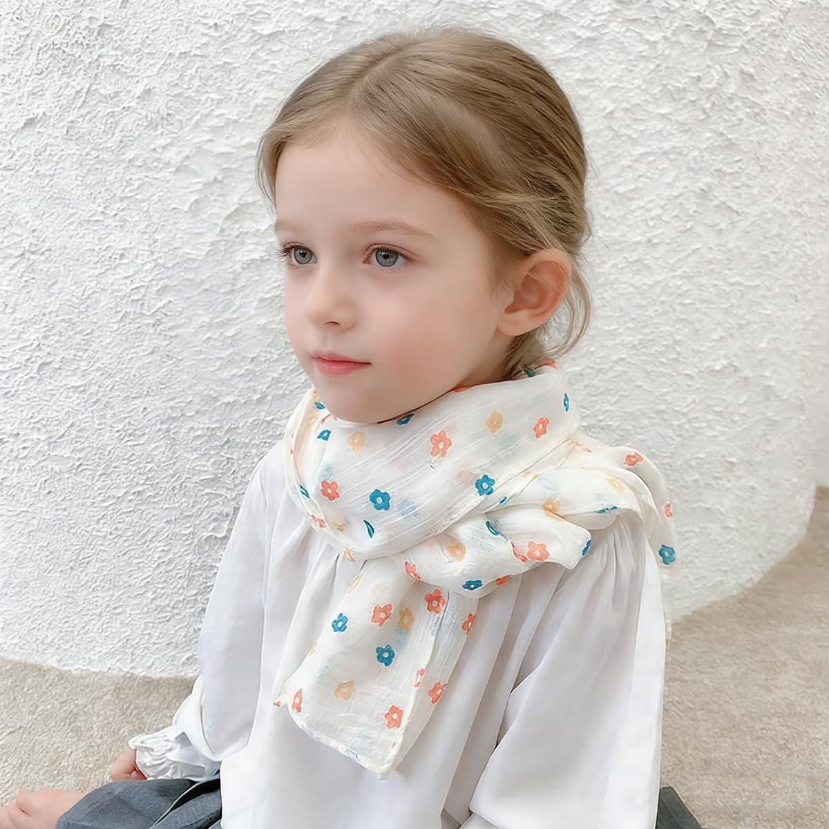 Summer Soft Cute Print Scarf for Kids Boy Girl Casual Travel Scarf 60"×10"
