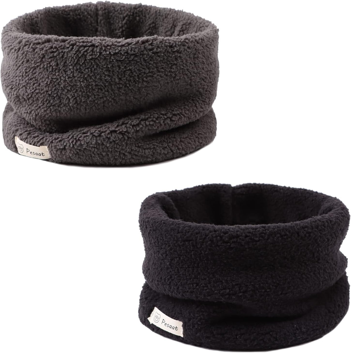 Zsedrut Fleece Warm Kids Scarf Thick Velvet Boys Girls Round Scarves Winter