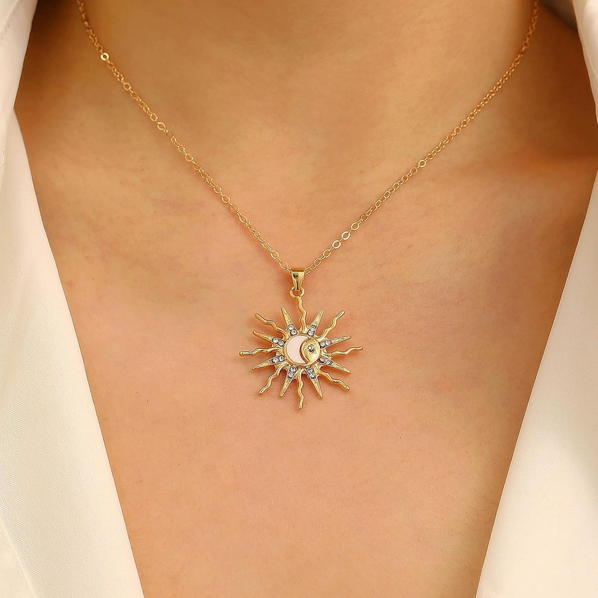 14K Gold Plated Pendant Necklace for Women - Dainty Tiny Pendant Choker, Delicate Gold Chain Necklace, Trendy Jewelry Gift