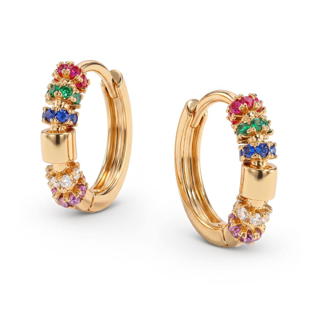 VACRONA Cubic Zirconia Huggie Earrings 14k Gold Plated Tiny Earrings Small Huggie Hoop Earrings Simple Lightweight Hoops Gift for Women
