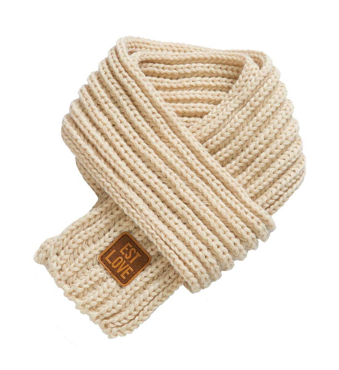 Kids Winter Knitted Warm Scarf Boys Girls Toddlers Solid Color Soft Scarfs Neck Warmer