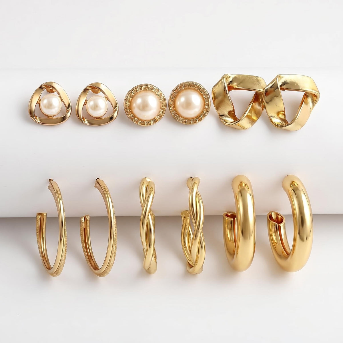 Hoop Earrings Set for Women Earring Studs Chunky Jewelry Set