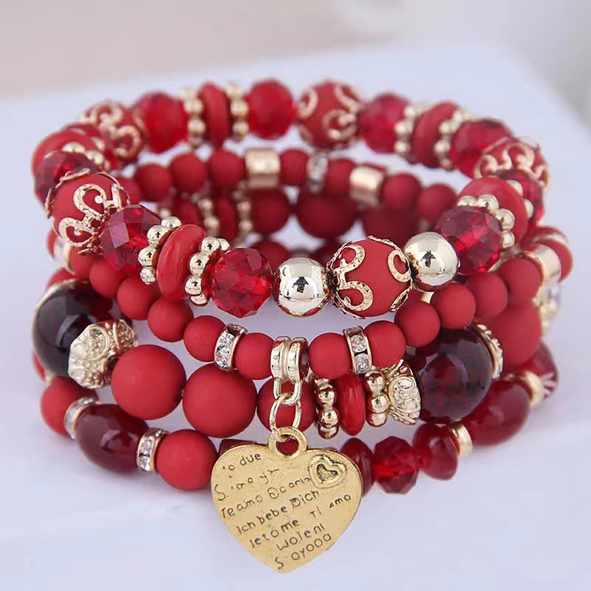 Beaded Bracelets for Women,Bohemian Stackable Style Multilayered Stretch Bracelets Friendship Jewelry Summer