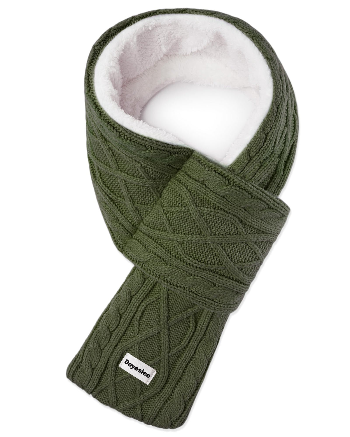 Kids Scarf for Girls Boys, Winter Long Fleece Plush Scarves Knitted Cross Tie Neck Warmer for Cold Weather