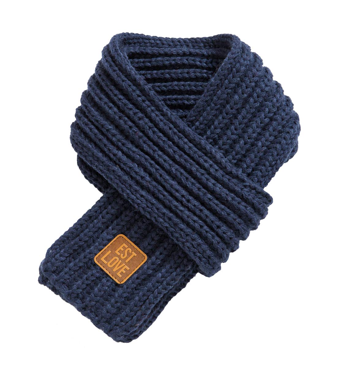 Kids Winter Knitted Warm Scarf Boys Girls Toddlers Solid Color Soft Scarfs Neck Warmer