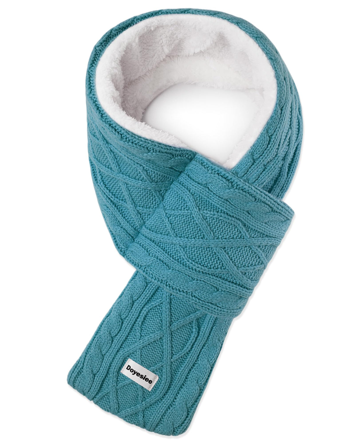 Kids Scarf for Girls Boys, Winter Long Fleece Plush Scarves Knitted Cross Tie Neck Warmer for Cold Weather