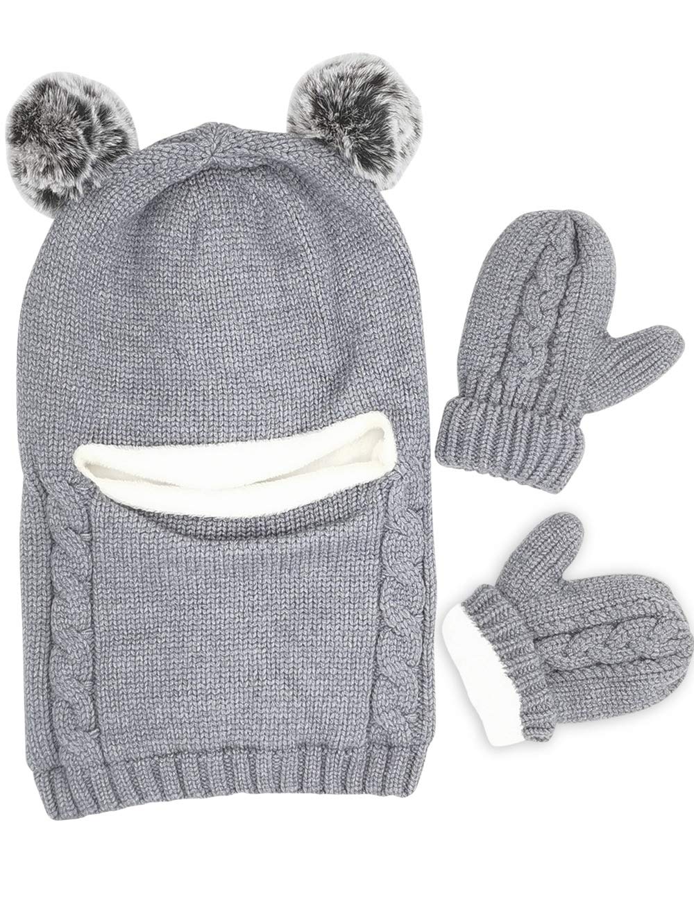 Baby Winter Hat Scarf Set, Unisex Infant Toddler Kids Hat Scarf