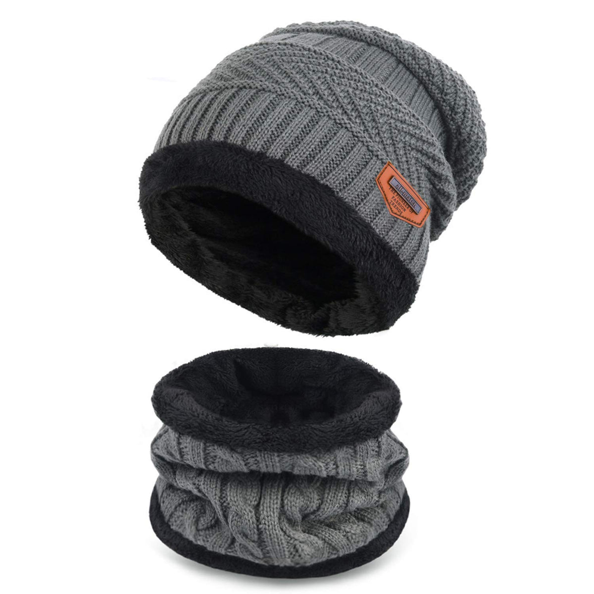 Kids Winter Beanie Scarf Set for Boys Girls Ages 5-14