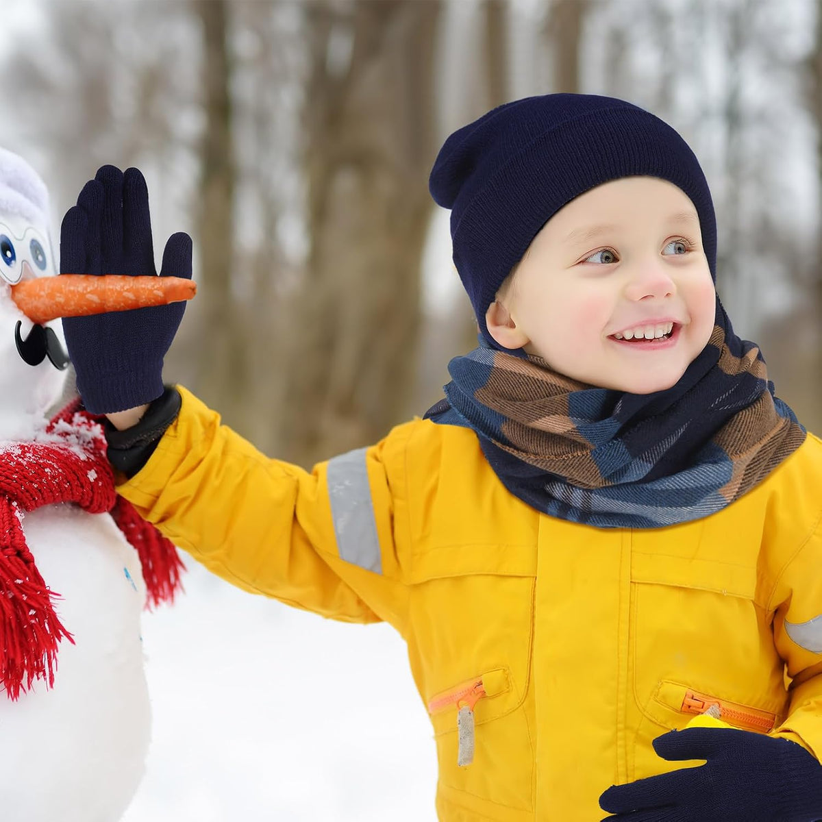 JaGely Kids Winter Hat Scarf Gloves Set