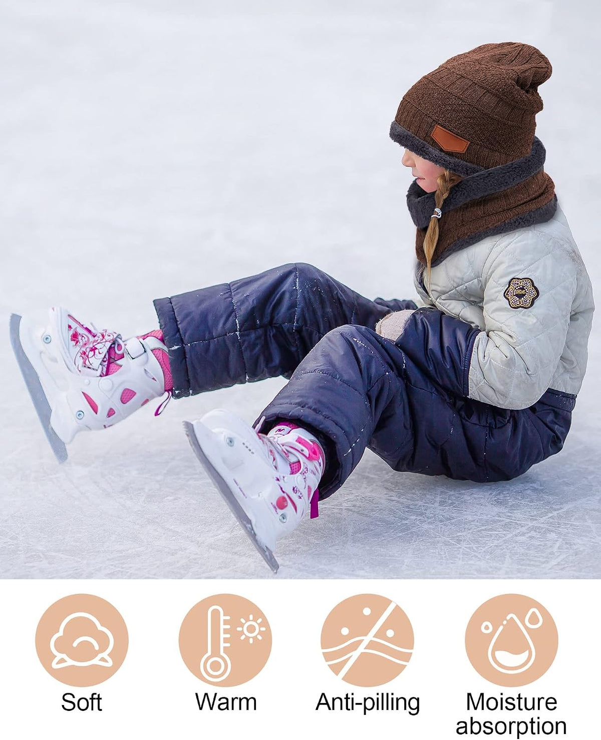 JenPen 6 Pcs Kids Winter Hat Scarf Touchscreen Gloves
