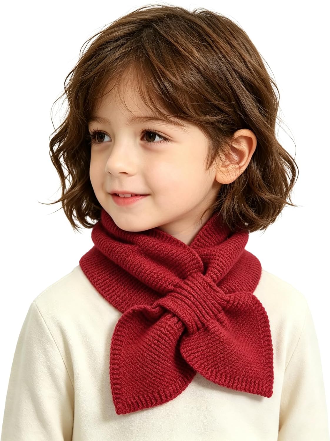 FSTEOE Knit Kids Winter Scarf Toddler Neck Warmer Boys Girls Cross Tie