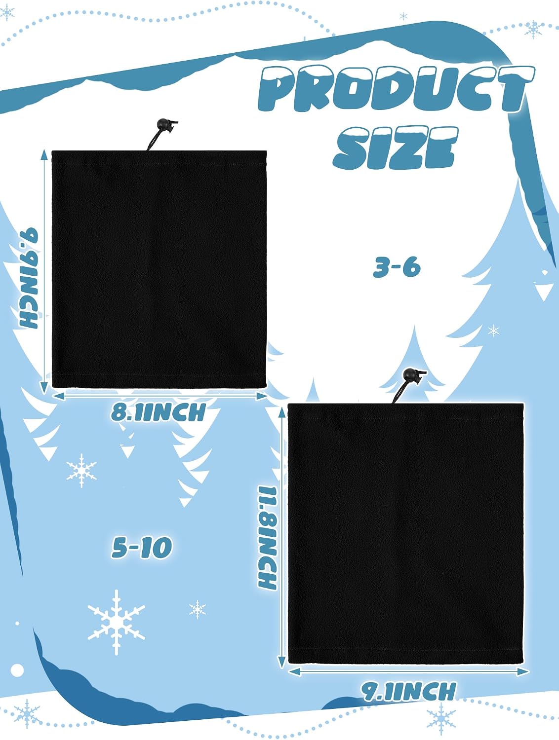 Geyoga 4 Pcs Kids Neck Warmer, Toddler Neck Gaiter Scarf